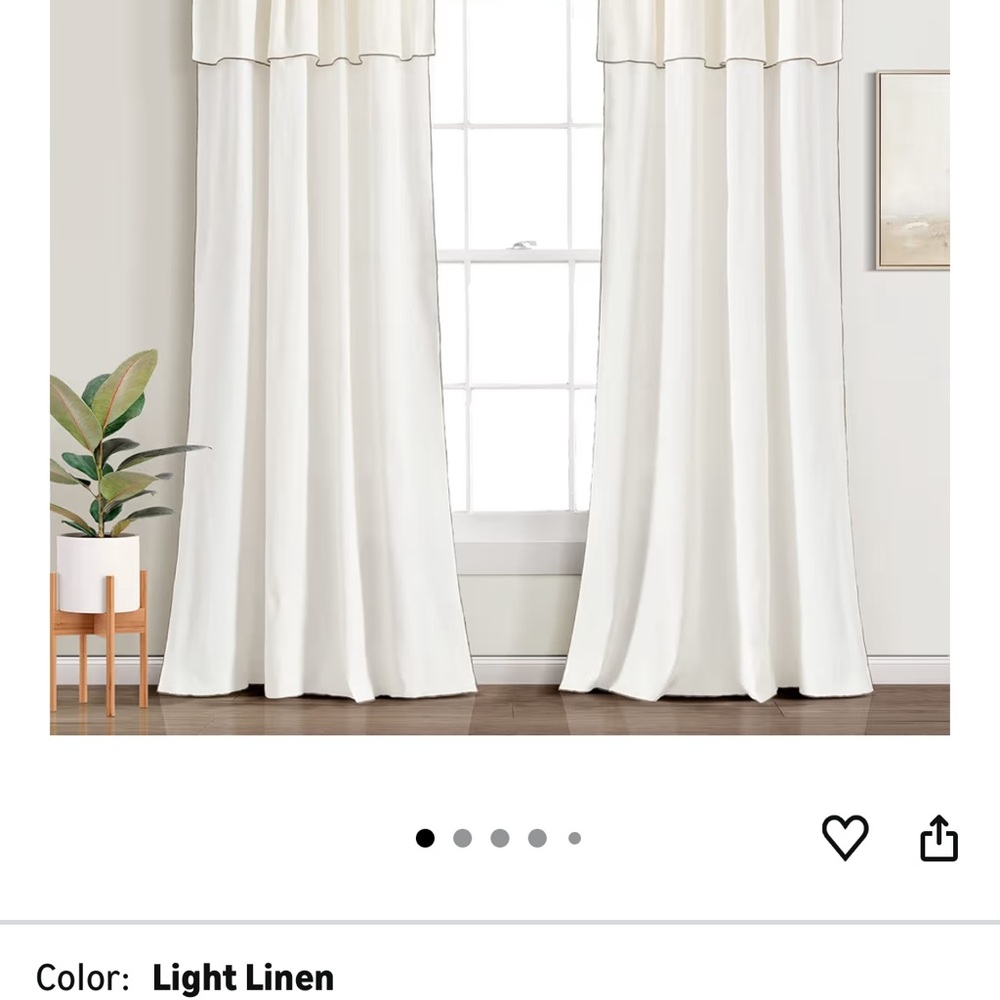 Light Linen Curtain Panel -